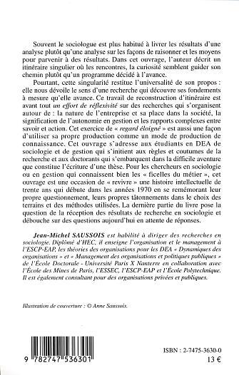 ITINERAIRE D'UN SOCIOLOGUE AU TRAVAIL (9782747536301-back-cover)