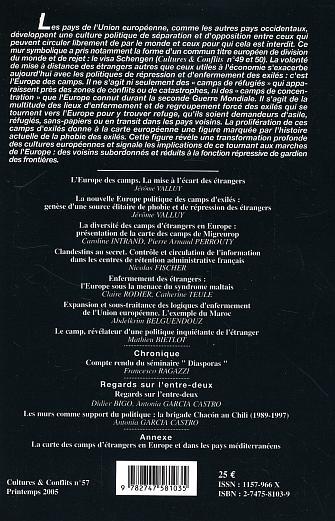 Cultures et Conflits, L'Europe des camps, La mise à l'écart des étrangers (9782747581035-back-cover)