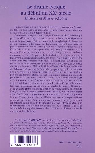 LE DRAME LYRIQUE AU DÉBUT DU XXe SIÈCLE (9782747522151-back-cover)