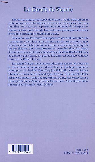 LE CERCLE DE VIENNE, Doctrines et controverses (9782747516457-back-cover)