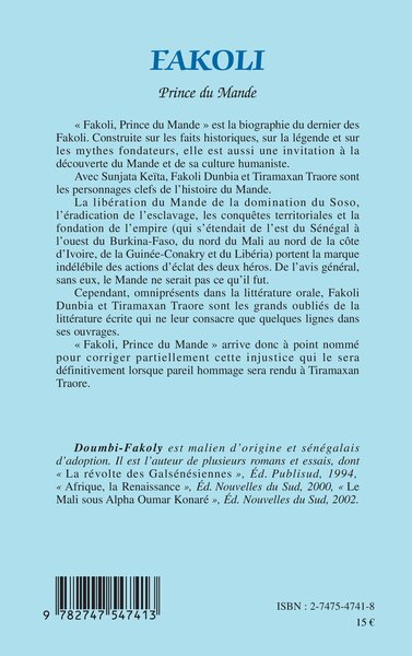 FAKOLI, Prince du Mande (9782747547413-back-cover)