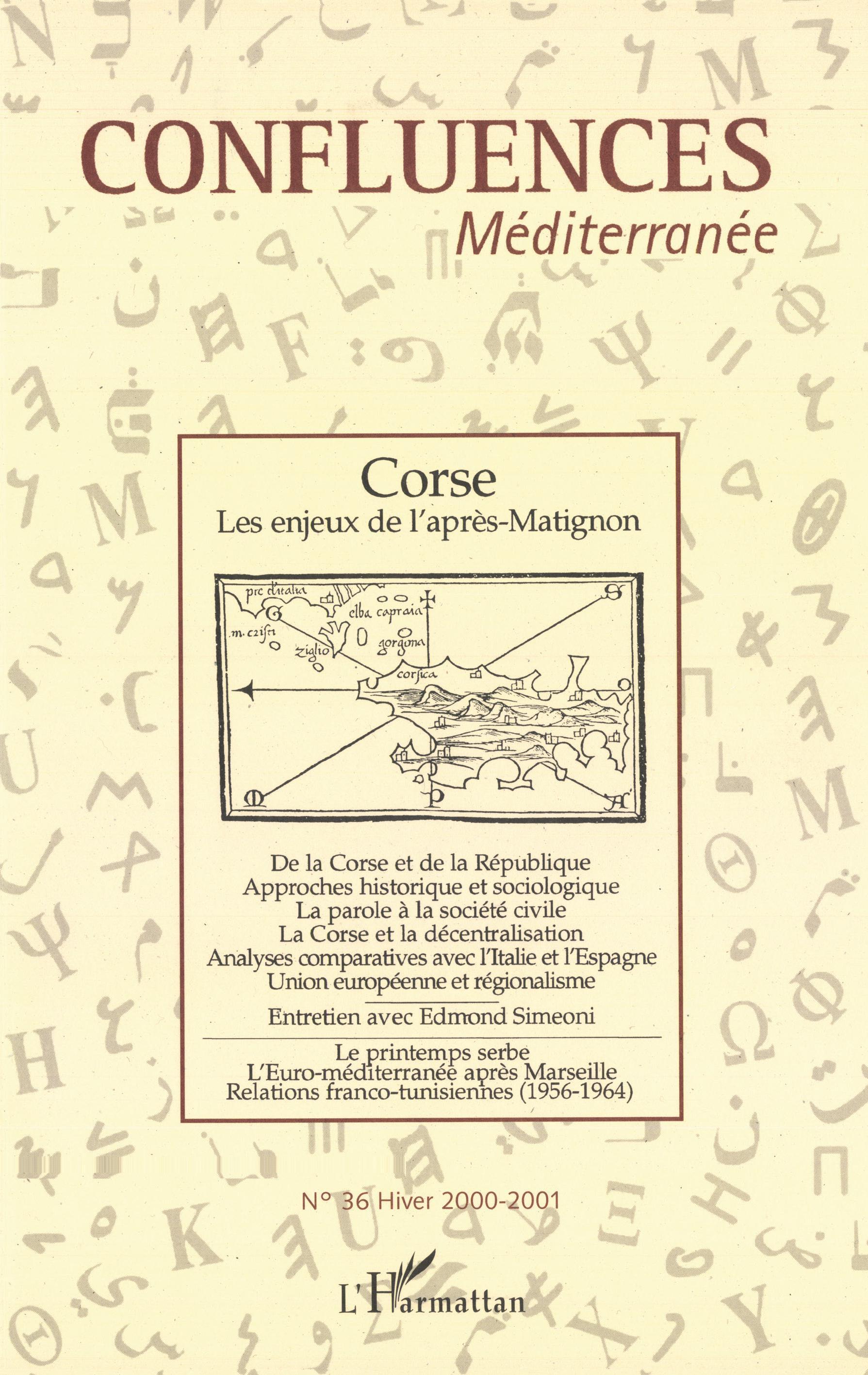 Confluences Méditerranée, Corse, Enjeux de l'après-Matignon (9782747503679-front-cover)