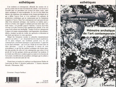 Mémoire archaïque de l'art contemporain, Littéralité et rituel (9782747554275-front-cover)