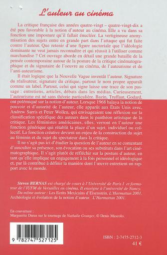 L'AUTEUR AU CINÉMA (9782747527125-back-cover)