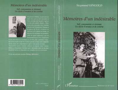 Mémoires d'un indésirable, Juif, communiste et résistant - Un siècle d'errance et de combat (9782747560412-front-cover)