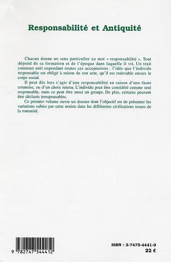 Méditerranées, Responsablité et antiquité (9782747544412-back-cover)