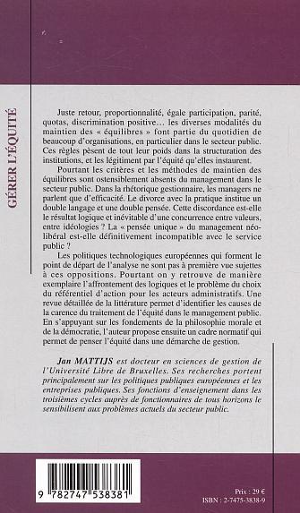 Gérer l'équité (9782747538381-back-cover)