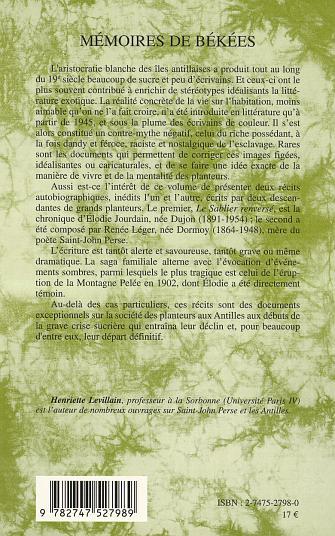 MÉMOIRES DE BÉKÉES (9782747527989-back-cover)