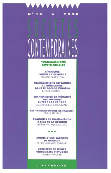 Sociétés Contemporaines, Transmissions patrimoniales (9782747577649-front-cover)