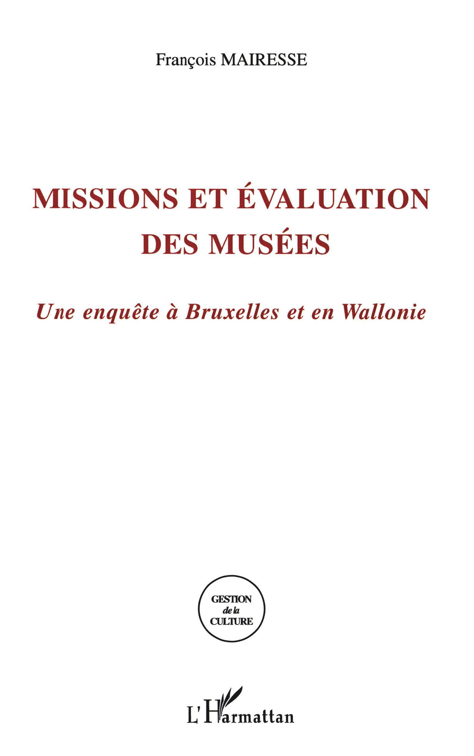 Missions et évaluations des musées (9782747559140-front-cover)