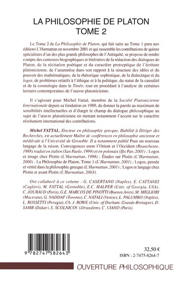 La philosophie de Platon, Tome 2 (9782747582643-back-cover)