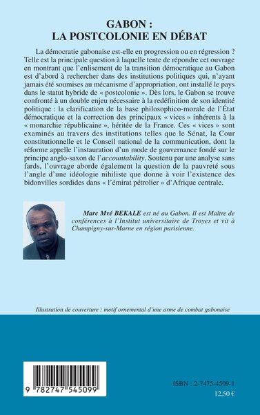 Gabon  la postcolonie en débat (9782747545099-back-cover)