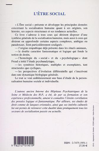 L'ÊTRE SOCIAL (9782747519519-back-cover)