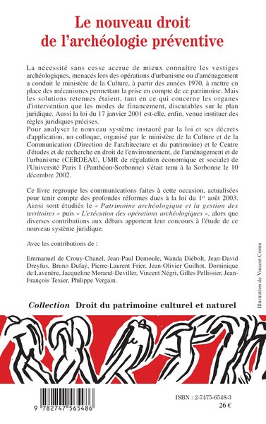 Le nouveau droit de l'archéologie préventive (9782747565486-back-cover)