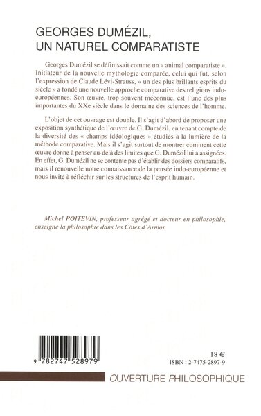 GEORGES DUMÉZIL, UN NATUREL COMPARATISTE (9782747528979-back-cover)