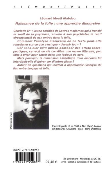 Naissance de la folie, Une approche discursive (9782747550895-back-cover)