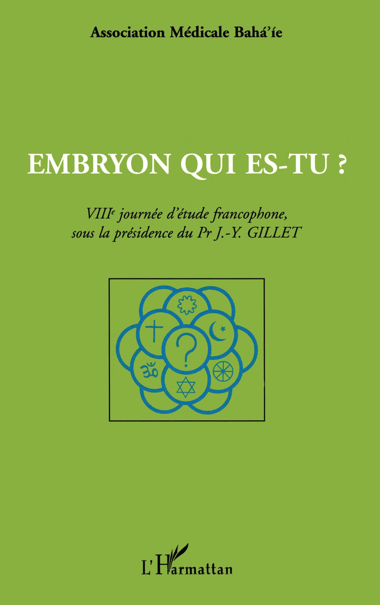 EMBRYON QUI ES-TU ?, VIIIème journée d'étude francophone, sous la présidence du Pr J-Y GILLET (9782747518246-front-cover)