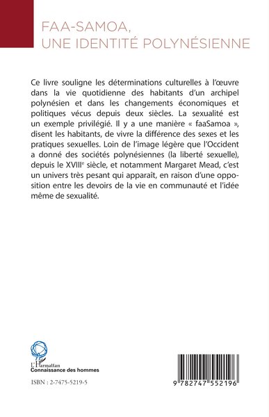 Faa-Samoa une identité polynésienne, L'anthropologie comme dialogue culturel (9782747552196-back-cover)