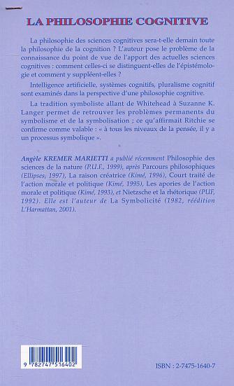 LA PHILOSOPHIE COGNITIVE (9782747516402-back-cover)