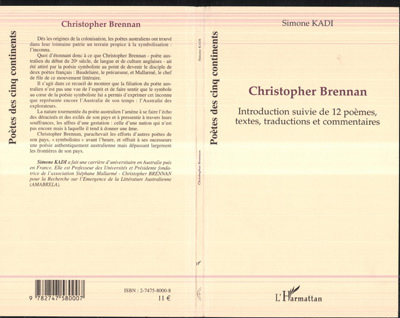 Christopher Brennan, Introduction suivie de 12 poèmes, textes, traductions et commentaires (9782747580007-front-cover)