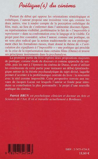 Poétique(s) du cinéma (9782747547543-back-cover)