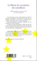 La liberté de circulation des travailleurs, Réflexion à partir des nouveaux États de l'Union européenne (9782747598781-back-cover)