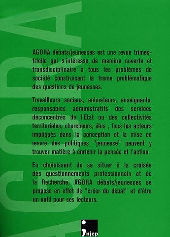Agora - Débats / Jeunesses, Rites et seuils, passages et continuités (9782747530323-back-cover)