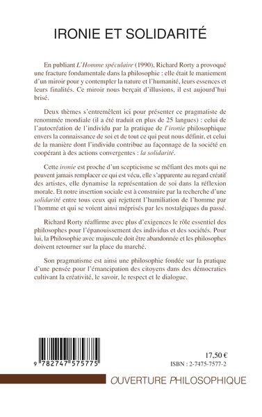 Ironie et solidarité (9782747575775-back-cover)