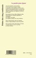 LA PAROLE POUR EPURE (9782747538336-back-cover)