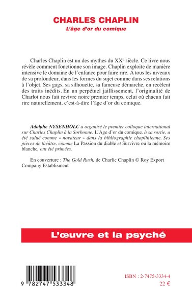 Charles Chaplin, Lâge dor du comique (9782747533348-back-cover)