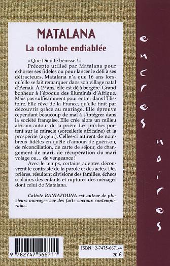 Matalana, La colombe endiablée (9782747566711-back-cover)