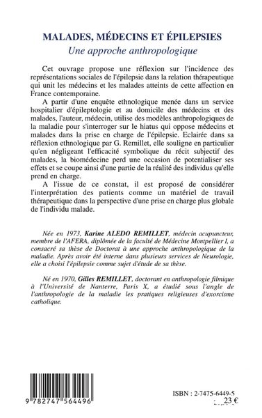 Malades, médecins et épilepsies, Une approche anthropologique (9782747564496-back-cover)