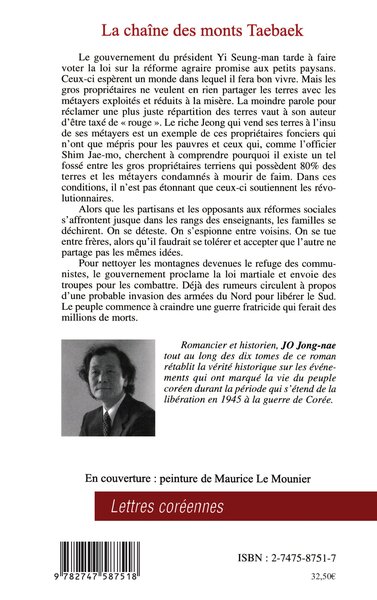 La chaîne des monts Taebaek, Un chef incorruptible Tome 3 - Tome 3 (9782747587518-back-cover)