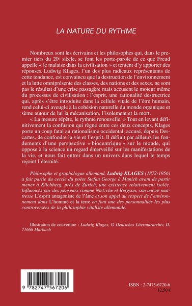 La nature du rythme, Pour comprendre la philosophie vitaliste allemande (9782747567206-back-cover)