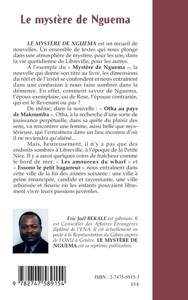 Le mystère de Nguema, Nouvelles (9782747589154-back-cover)