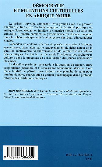 Démocratie et mutations culturelles en Afrique noire (9782747586559-back-cover)