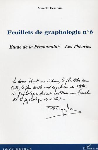 Feuillets de graphologie n°6, Etude de la Personnalité - Les Théories (9782747583626-front-cover)