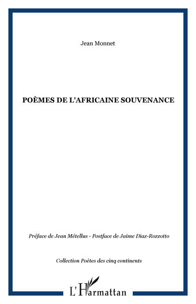 Poèmes de l'Africaine souvenance (9782747559355-front-cover)