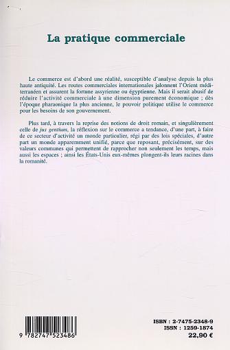 Méditerranées, LA PRATIQUE COMMERCIALE (n°30-31) (9782747523486-back-cover)