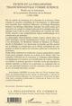 FICHTE ET LA PHILOSOPHIE TRANSCENDANTALE COMME SCIENCE, Etude sur la naissance de la première Doctrine de la Science (1793-1796) (9782747522069-back-cover)
