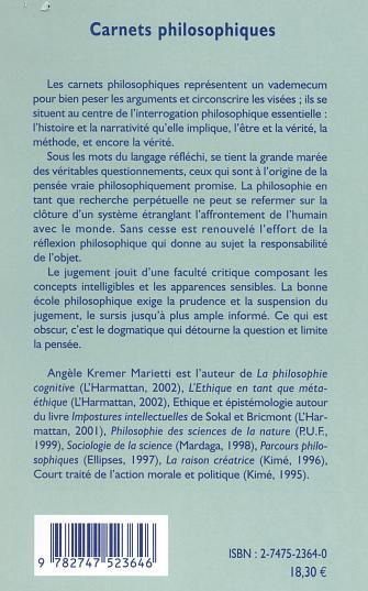 CARNETS PHILOSOPHIQUES (9782747523646-back-cover)