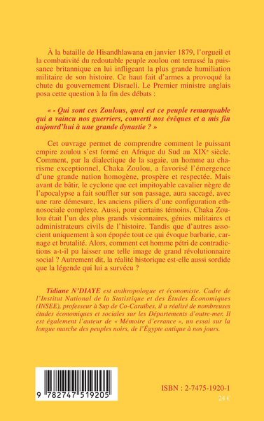 L'EMPIRE DE CHAKA ZOULOU (9782747519205-back-cover)