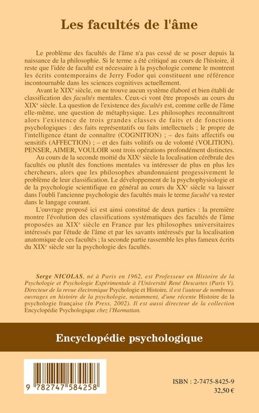 Les facultés de l'âme, Une histoire des systèmes (9782747584258-back-cover)