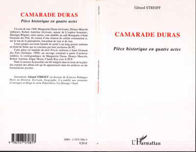 Camarade Duras, Pièce historique en quatre actes (9782747570817-front-cover)