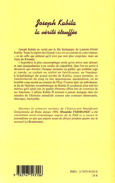 Joseph Kabila la vérité étouffée (9782747593106-back-cover)