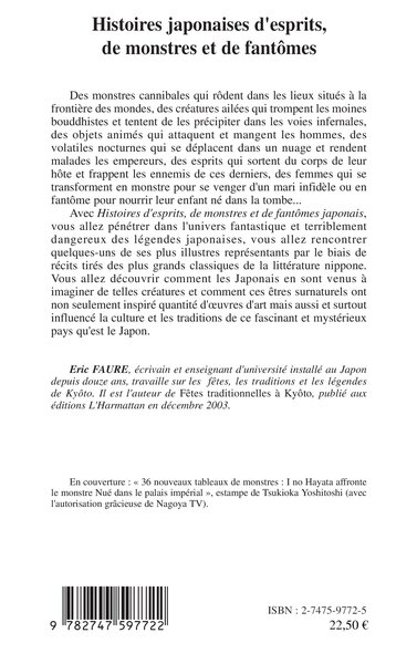 Histoires japonaises d'esprits, de monstres et de fantômes (9782747597722-back-cover)