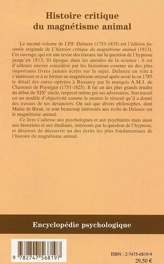 Histoire critique du magnétisme animal, Volume 2 (9782747568197-back-cover)