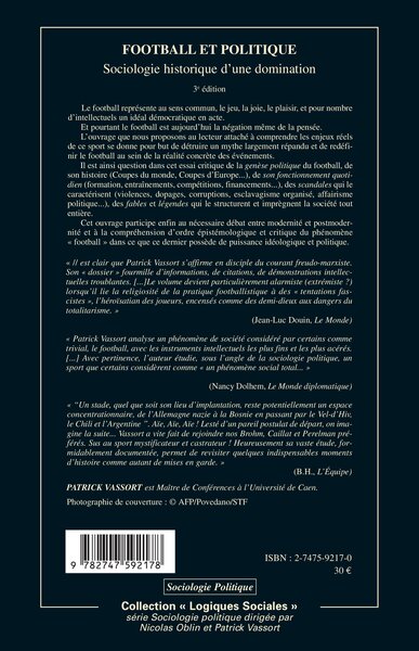 Football et politique, Sociologie historique d'une domination (9782747592178-back-cover)