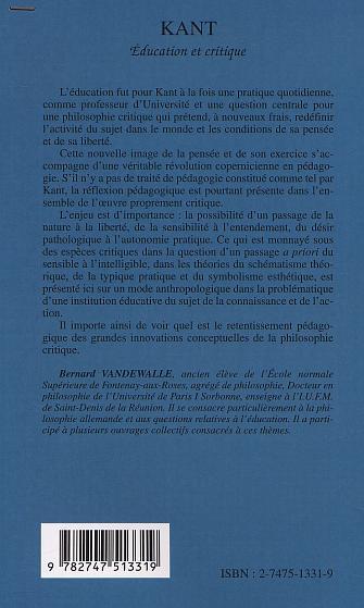 Kant, éducation et critique (9782747513319-back-cover)