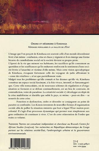 Cahiers Africains, Ordre et désordre à Kinshasa (n°61-62), Réponses populaires à la faillite de l'Etat (9782747542890-back-cover)